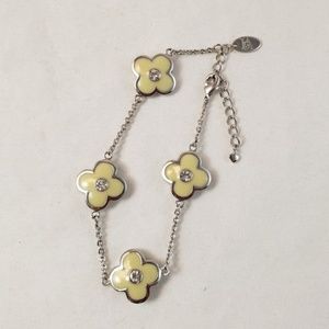Lauren G Adams Ivory Enamel Flower Bracelet
